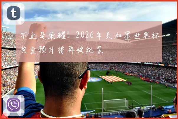不止是荣耀！2026年美加墨世界杯奖金预计将再破纪录